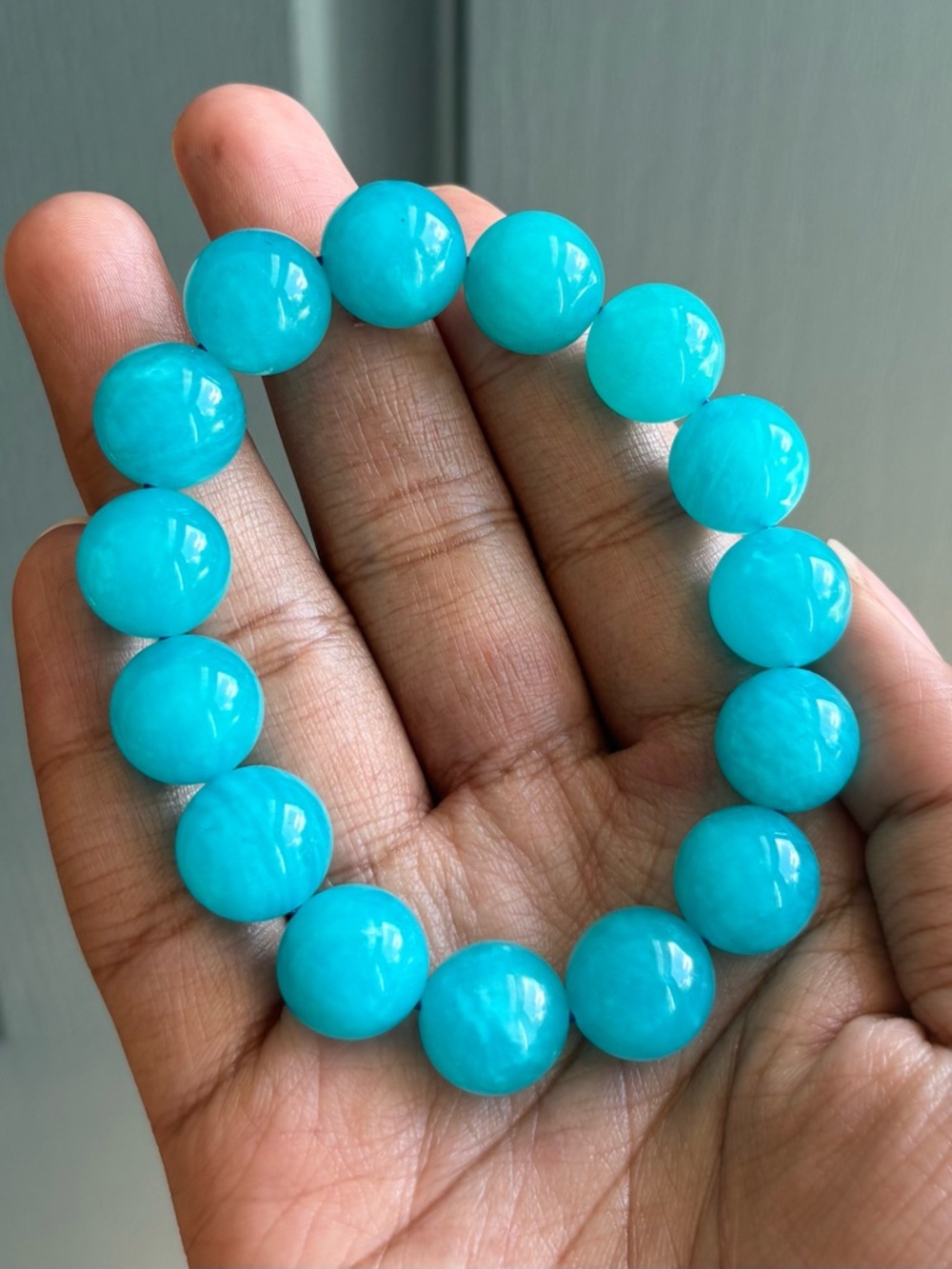 HQ Peruvian Amazonite Crystal Bracelet 14.5mm